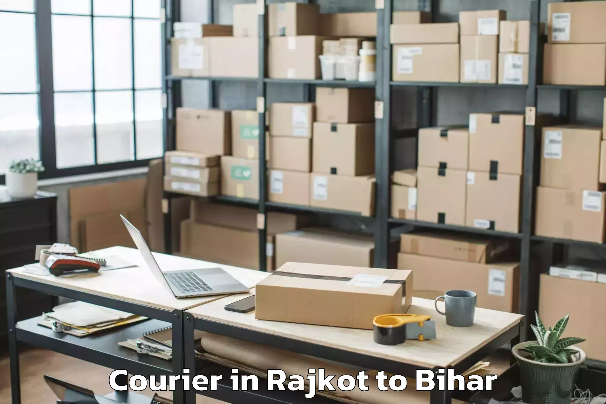 Book Rajkot to Lauriya Courier Online